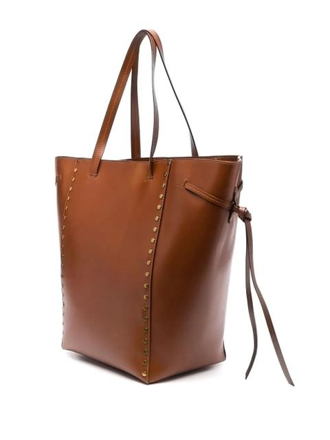 ISABEL MARANT Oskan studded tote bag - Brown