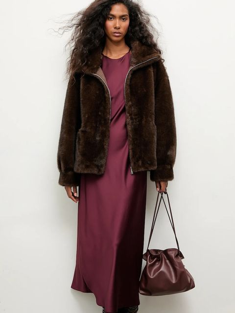 Answear.LAB kurtka kolor brązowy przejściowa oversize - zdjęcie produktu nr 1