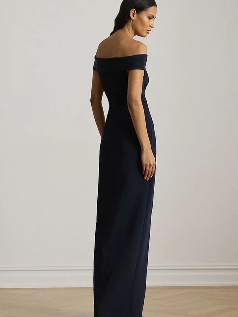 Lauren Ralph Lauren sukienka kolor granatowy maxi dopasowana 253982109