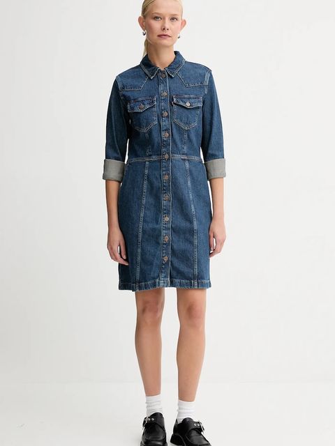 Levi's sukienka kolor niebieski mini rozkloszowana A7592 - zdjęcie produktu nr 2