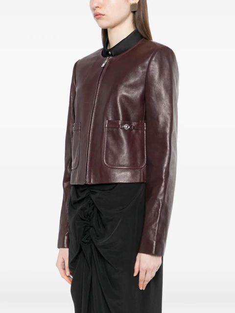 Versace leather zipped jacket - Red