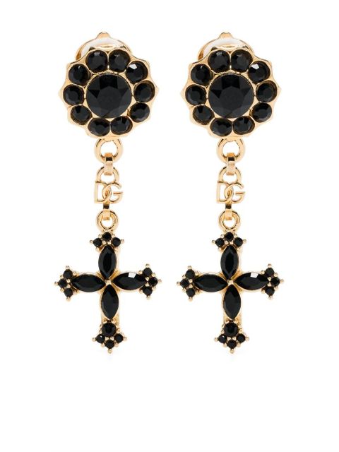 Dolce & Gabbana cross-charm drop earrings - Gold - zdjęcie produktu nr 1