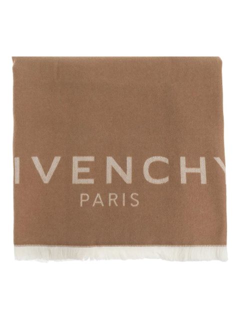 Givenchy logo fringed scarf - Brown - zdjęcie produktu nr 1