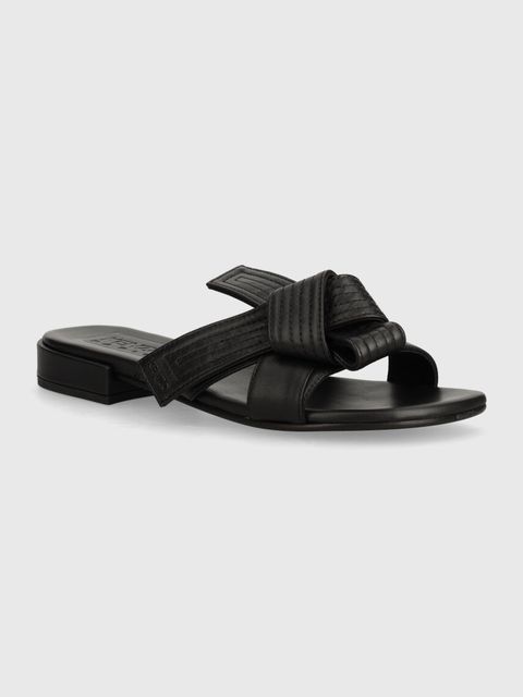 Kenzo klapki skórzane Oki Leather Mules damskie kolor czarny FE62MU125L79.99 - zdjęcie produktu nr 1