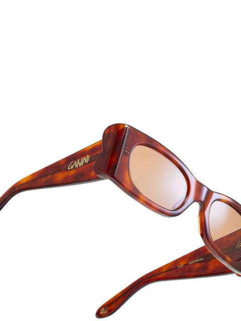 GANNI x Ace & Tate Kayla rectangle-frame sunglasses - Brown