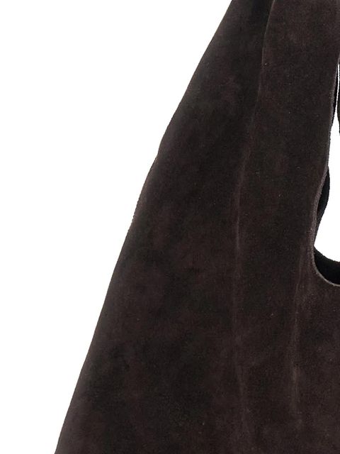 The Row Bindle Small suede shoulder bag - Brown
