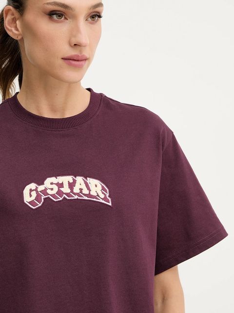 G-Star t-shirt bawełniany damski kolor fioletowy D26921.C336 - zdjęcie produktu nr 2