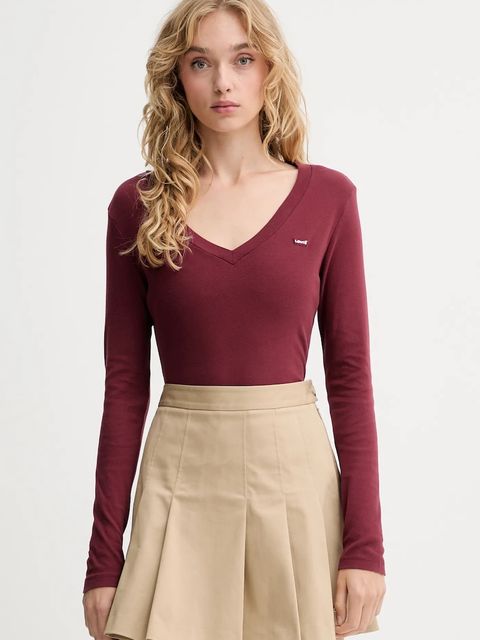 Levi's longsleeve bawełniany kolor bordowy A9330 - zdjęcie produktu nr 1