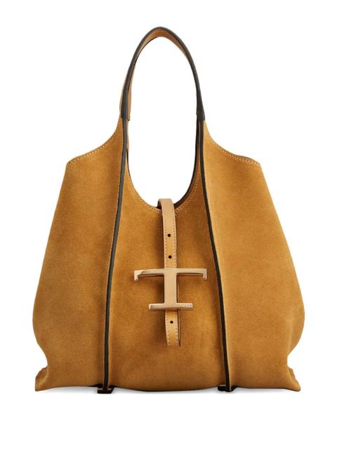 Tod's mini Timeless T-buckle suede tote bag - Brown - zdjęcie produktu nr 1