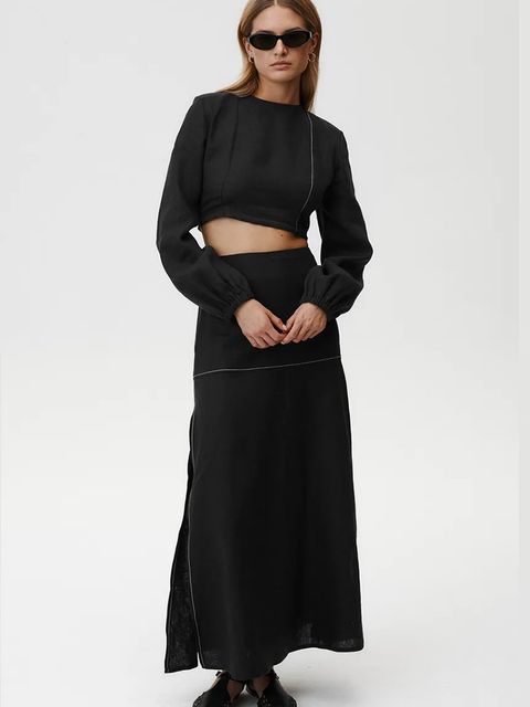 Undress Code bluzka lniana Selene Shirt damska kolor czarny gładka 890