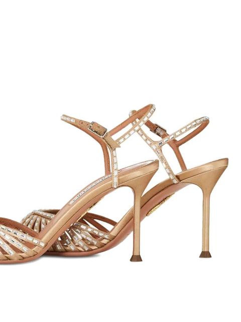 Aquazzura Hold Me embellished stiletto sandals - Neutrals