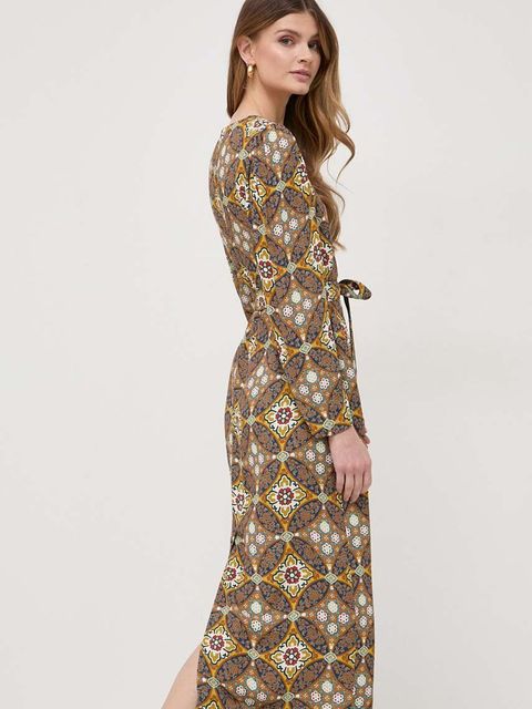 Weekend Max Mara sukienka kolor żółty midi rozkloszowana 2415221041600