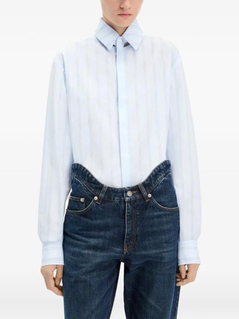 Jean Paul Gaultier pinstriped collar shirt - Blue