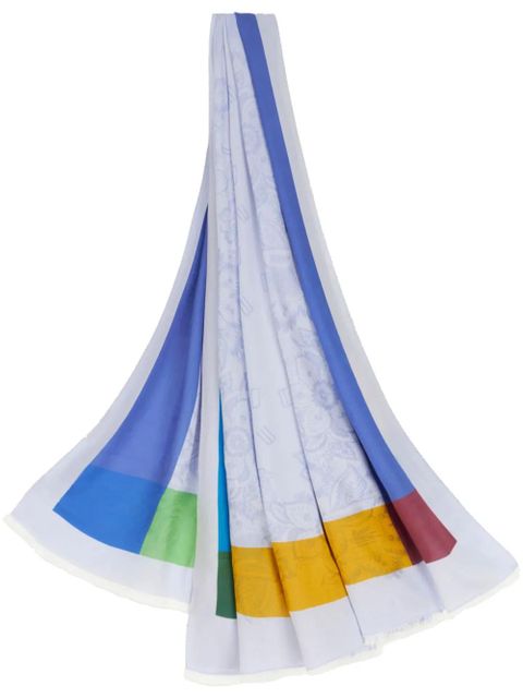 ETRO Pegaso geometric-jacquard scarf - Blue - zdjęcie produktu nr 1