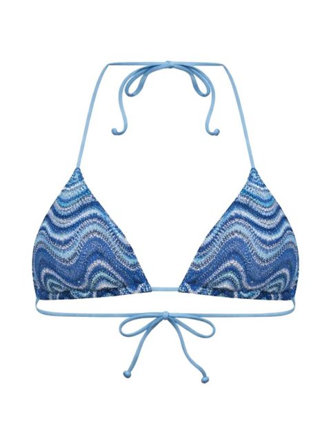 MC2 Saint Barth Leah wave-pattern bikini top - Blue - zdjęcie produktu nr 1