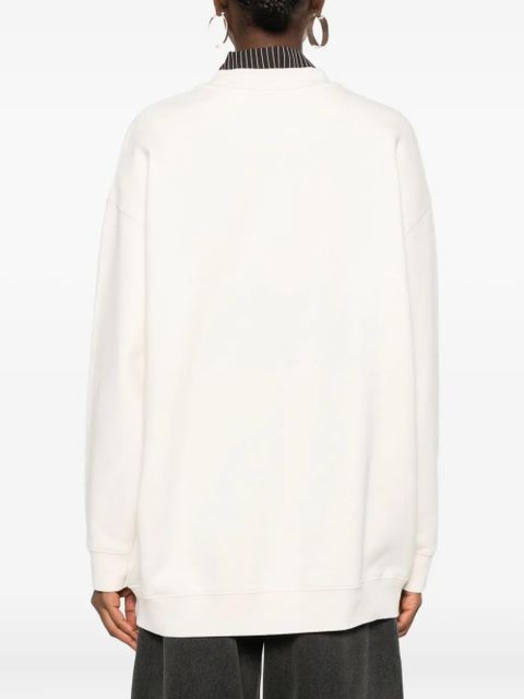 ANINE BING embroidered-logo sweatshirt - Neutrals