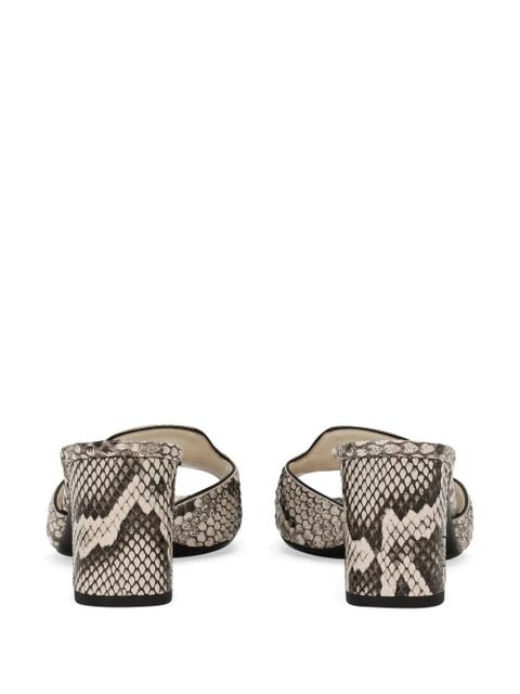 Dolce & Gabbana DG logo leather mules - Neutrals