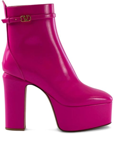 Valentino Garavani 120mm platform buckle boots - Pink - zdjęcie produktu nr 1