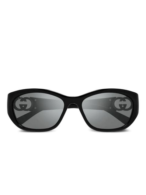 Gucci Eyewear GG-logo oval-frame sunglasses - Black - zdjęcie produktu nr 1
