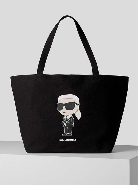Karl Lagerfeld torebka bawełniana kolor czarny