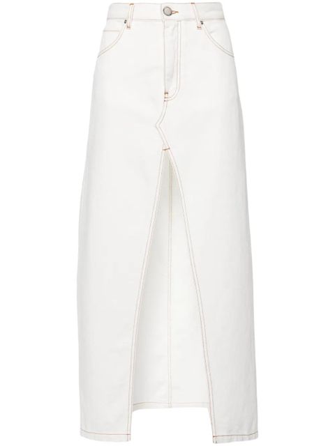 PINKO embroidered denim skirt - White - zdjęcie produktu nr 1