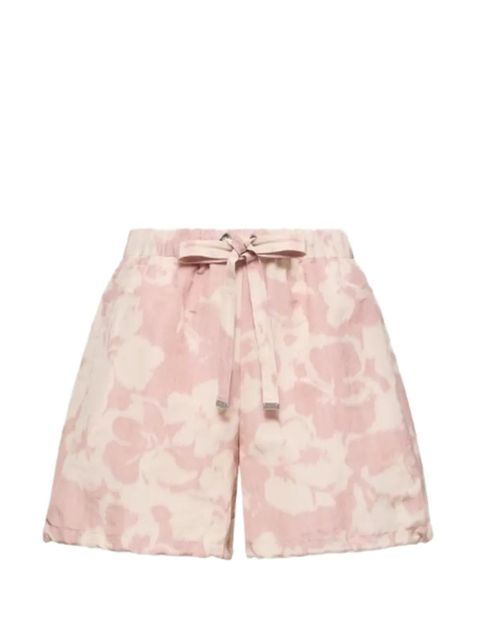 Moncler floral-print chiné shorts - Pink - zdjęcie produktu nr 1