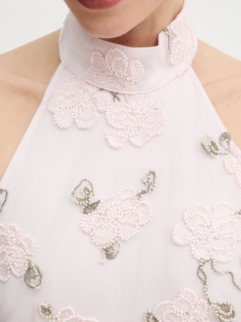 Rotate sukienka kolor różowy maxi prosta 1136743077