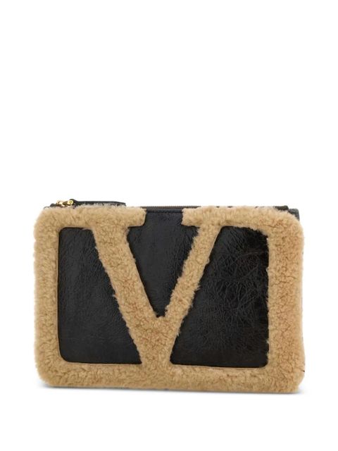Valentino Garavani Viva Superstar sheepskin clutch bag - Brown