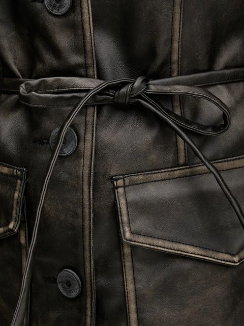 Desigual płaszcz LILLY kolor brązowy 25WWEW33