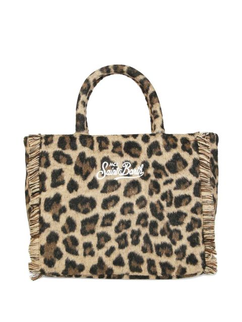 MC2 Saint Barth Colette fringed-leopard felt tote bag - Neutrals - zdjęcie produktu nr 1