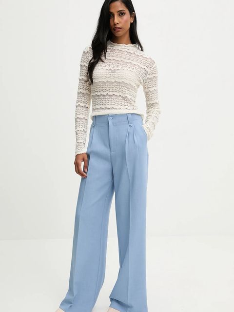 Answear.LAB spodnie damskie kolor niebieski szerokie high waist - zdjęcie produktu nr 2