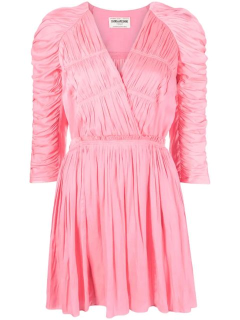 Zadig&Voltaire Realine gathered satin-finish minidress - Pink - zdjęcie produktu nr 1