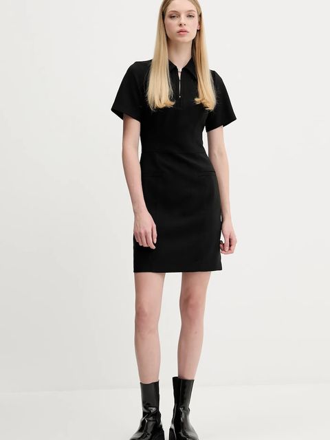 HUGO sukienka kolor czarny mini rozkloszowana 50544764