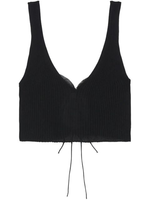 Cecilie Bahnsen ribbed crop top - Black - zdjęcie produktu nr 1
