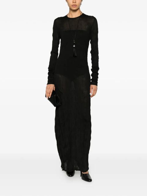 TOTEME crinkled long-sleeves maxi dress - Black