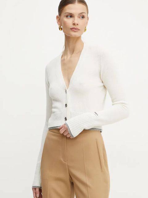 Pinko kardigan wełniany kolor beżowy lekki 104469 A277