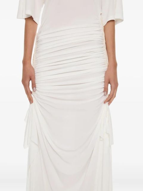 Christopher Esber Shibari ruched maxi dress - White