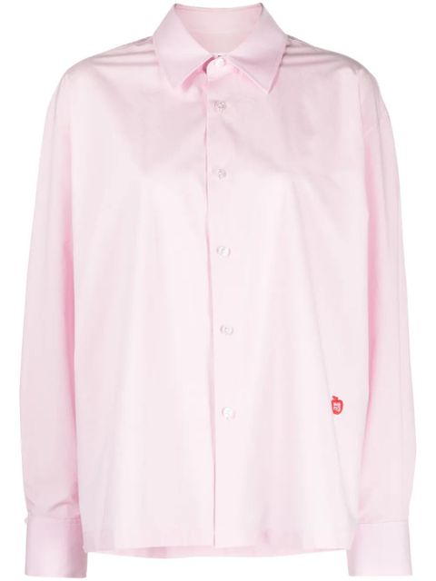 Alexander Wang logo-patch cotton shirt - Pink - zdjęcie produktu nr 1