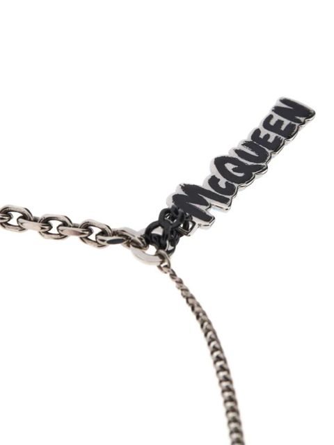 Alexander McQueen logo-pendant necklace - Silver - zdjęcie produktu nr 2