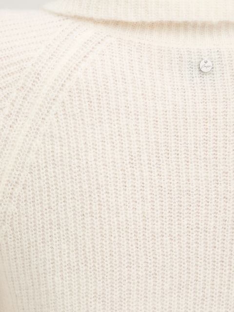 BOSS Orange sweter z dodatkiem wełny damski kolor beżowy lekki z golfem 50548937