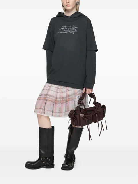 Acne Studios lettering-detail double-layered hoodie - Black - zdjęcie produktu nr 2