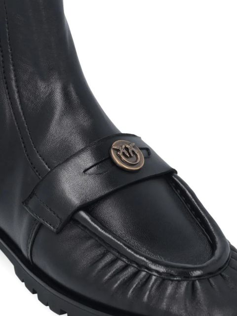 PINKO Nora pleated-detail boots - Black