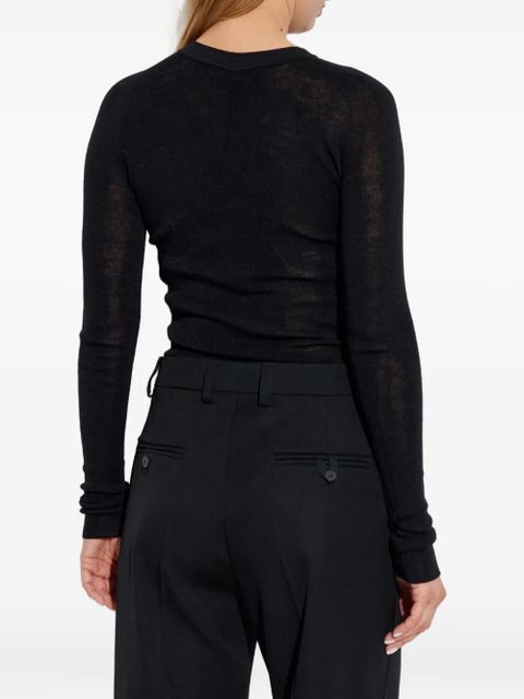 Versace button-embellished wool sweater - Black