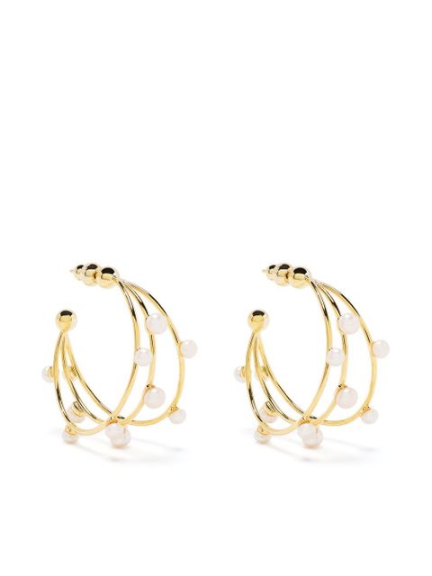 Cult Gaia pearl-embellished hoop earrings - Gold - zdjęcie produktu nr 1