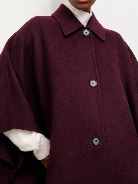 Answear.LAB płaszcz wełniany kolor bordowy