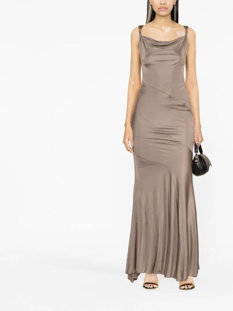 Blumarine asymmetric-design pleated maxi dress - Neutrals - zdjęcie produktu nr 2