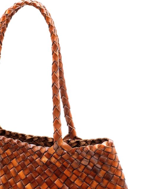 DRAGON DIFFUSION big Santa Croce woven tote bag - Brown