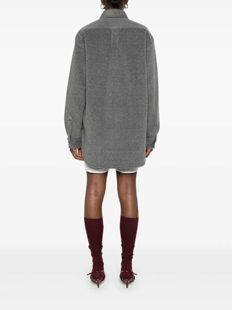 Miu Miu logo-embroidered shirt - Grey