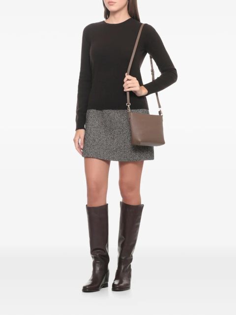 MC2 Saint Barth Aline embossed leather shoulder bag - Brown - zdjęcie produktu nr 1