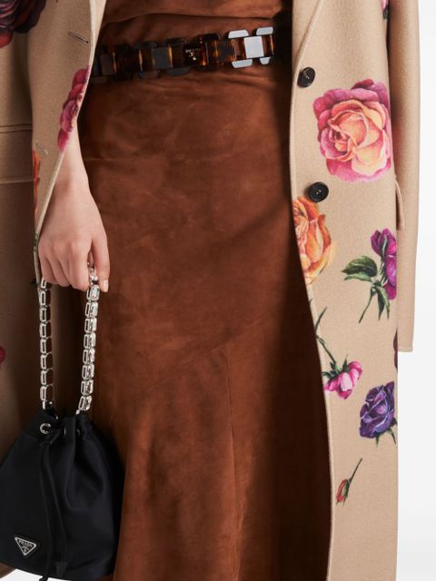 Prada suede midi skirt - Brown